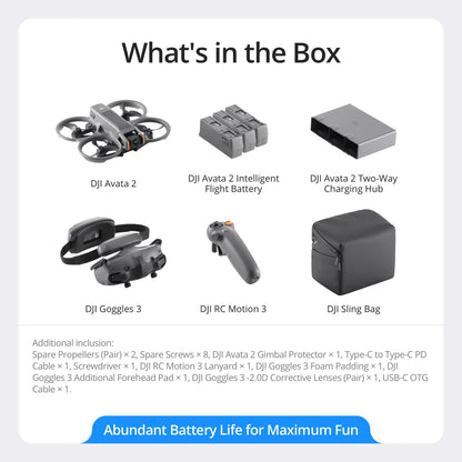 DJI Avata 2 Fly More Combo (3 Batteries)- Goggles 3