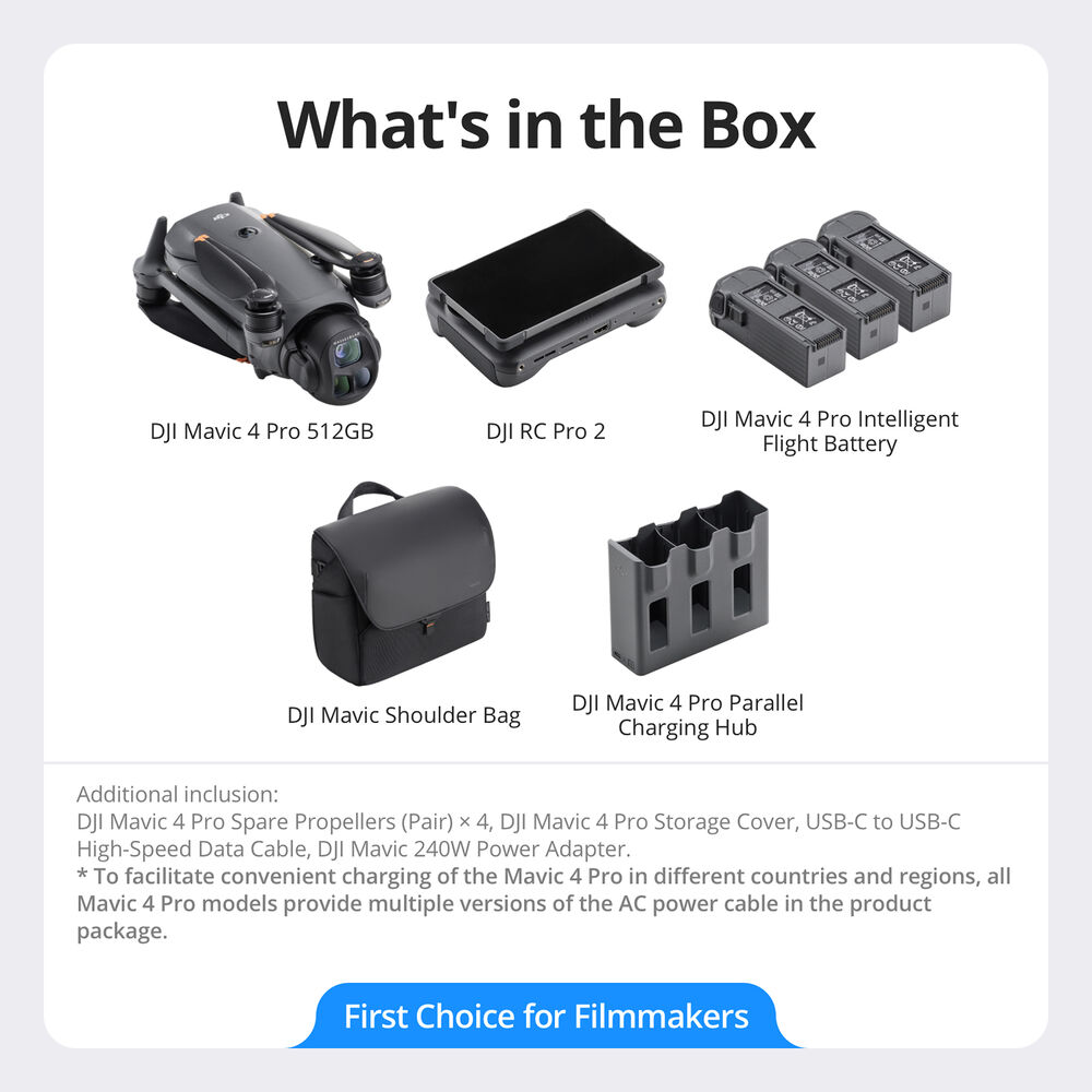 DJI Mavic 4 Pro Creator Combo (DJI RC Pro 2)(3 Batteries) Camera Drone