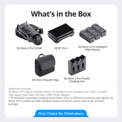 DJI Mavic 4 Pro Creator Combo (DJI RC Pro 2)(3 Batteries) Camera Drone